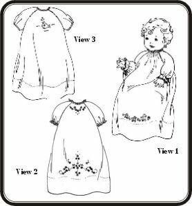 OFB Embroidered Raglan Daygowns