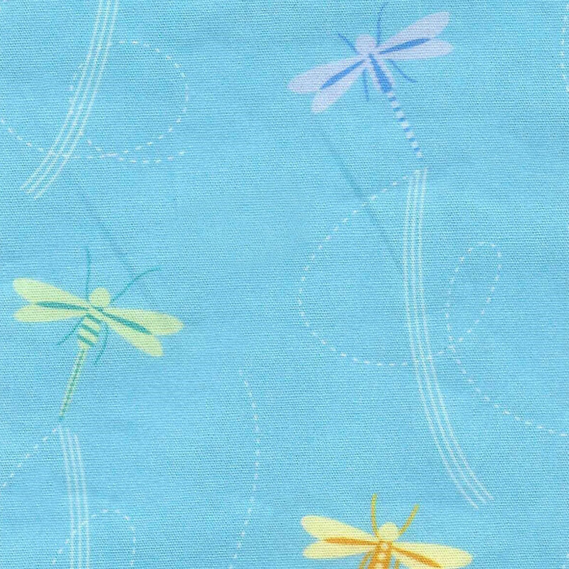 FF Print Dragonflys On Aqua (Priced Per Yard)