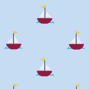 FF Print Sailboats On Light Blue (Priced Per Yard)