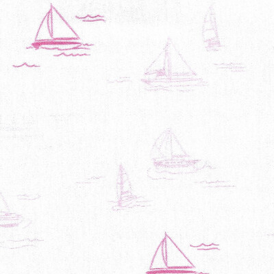 FF Print Pink Sailboats On White Priced Per Yard)
