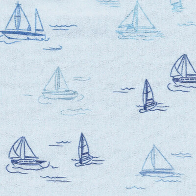 FF Print Blue Sailboats On Light Blue