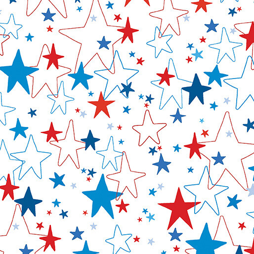 Print Red, White,blue,stars (Priced Per Yard)