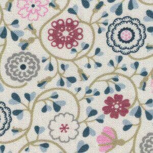 FF Print Blue, red, pink, gray floral