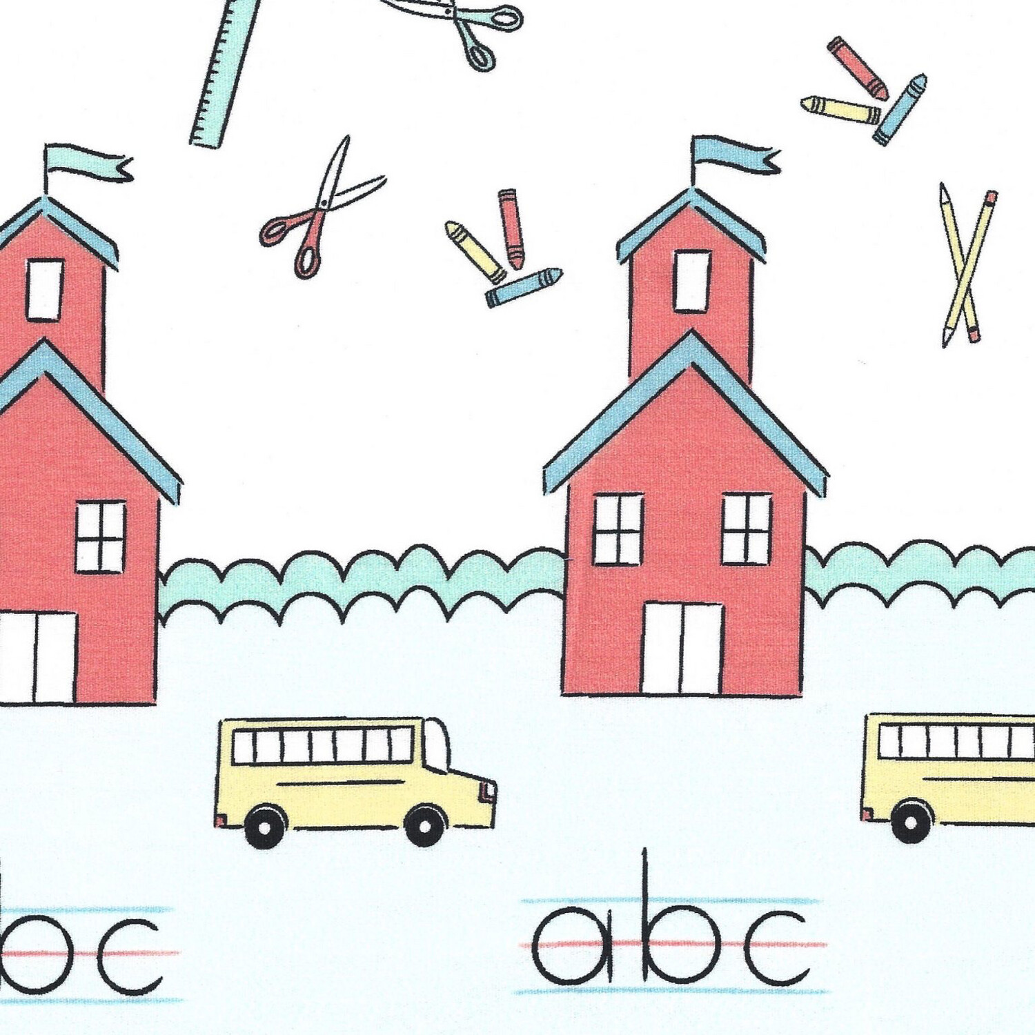 FF Print School Days Border Print (Priced Per Yard)