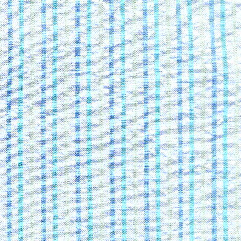 FF Seersucker Stripe Blue/green/yellow (Priced Per Yard)