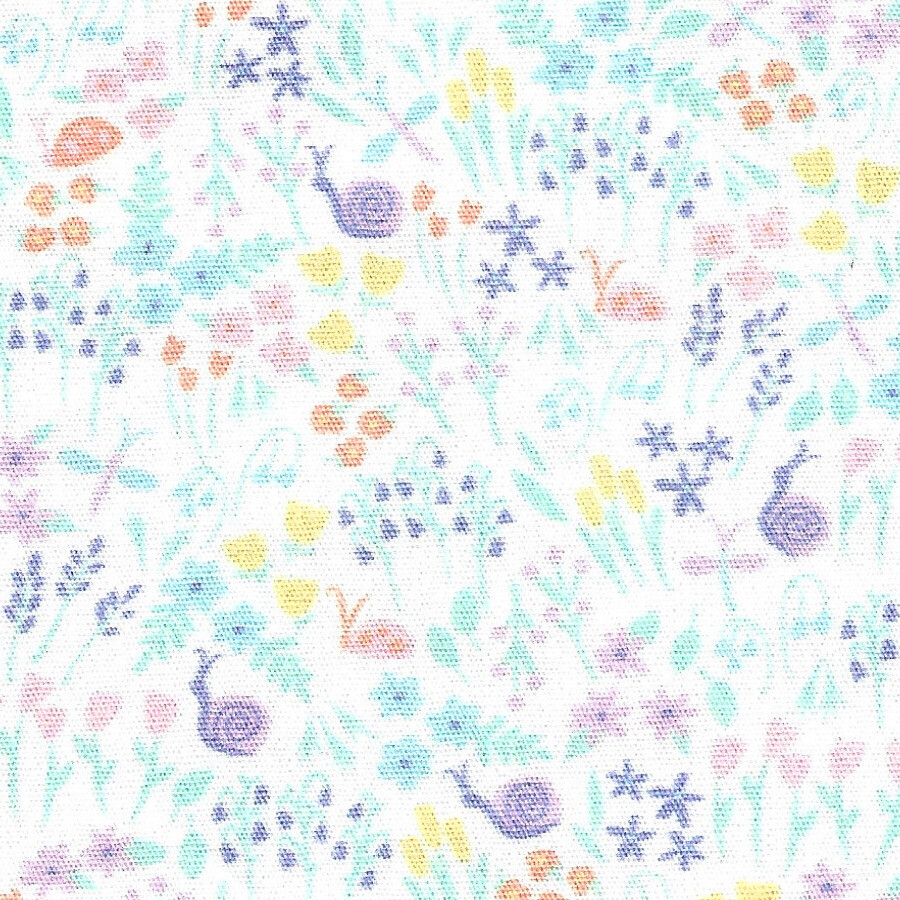 FF Print floral With Lavender Snails (Priced Per Yard)