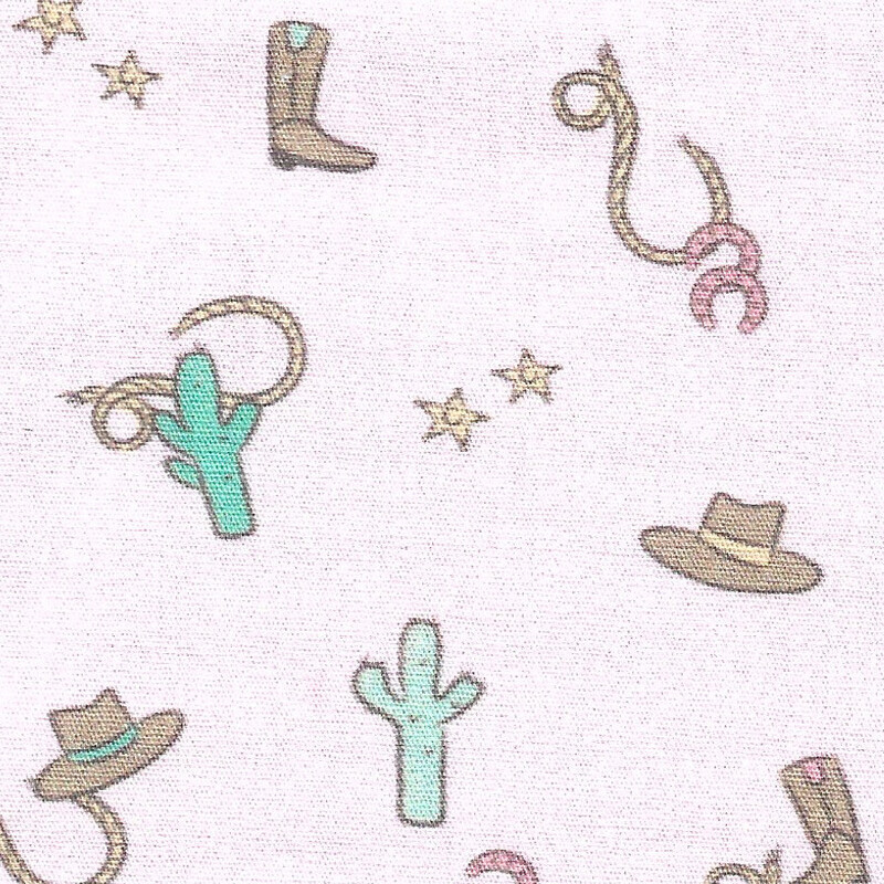 FF Print Cowboy On Light Pink
