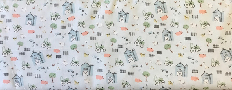 FF Print Farm On Light Blue (Priced Per Yard)