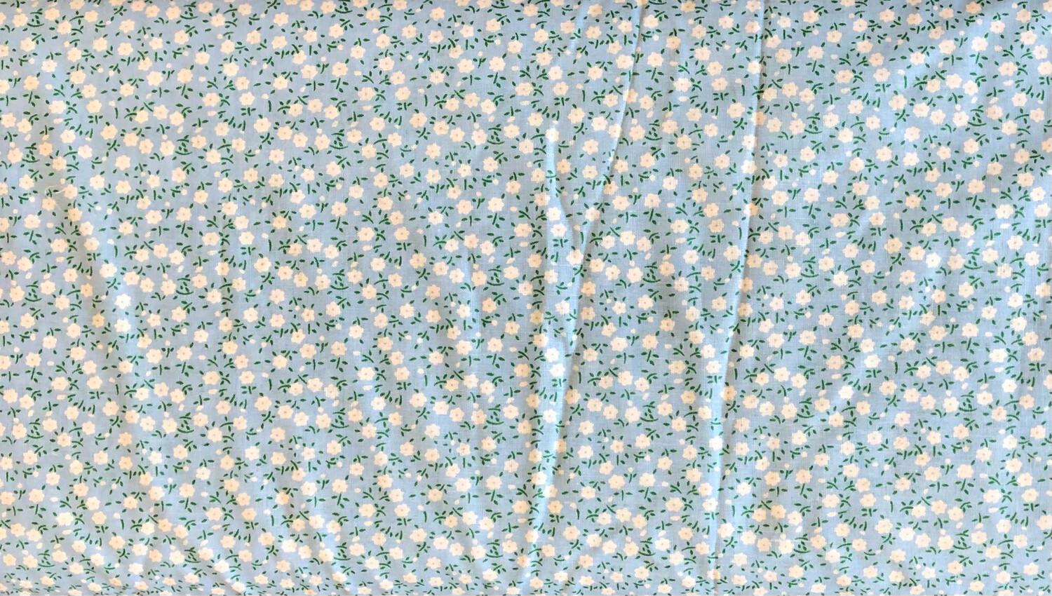 White Floral On Blue (Priced Per Yard)