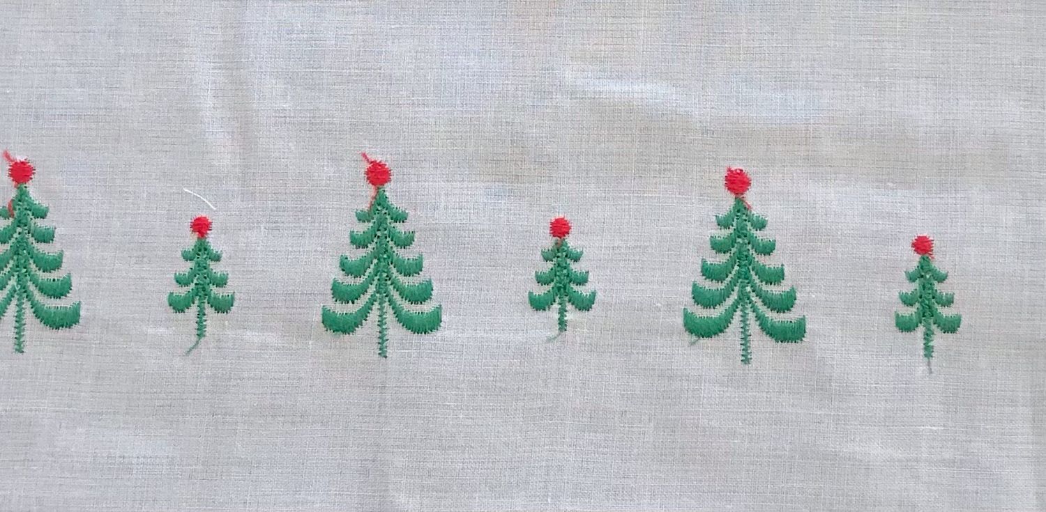 280 a Swiss trim insertion Christmas Trees (Priced Per Yard)