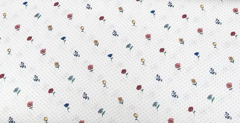 FF Print Mini Flowers On Blue Dot (Priced Per Yard)