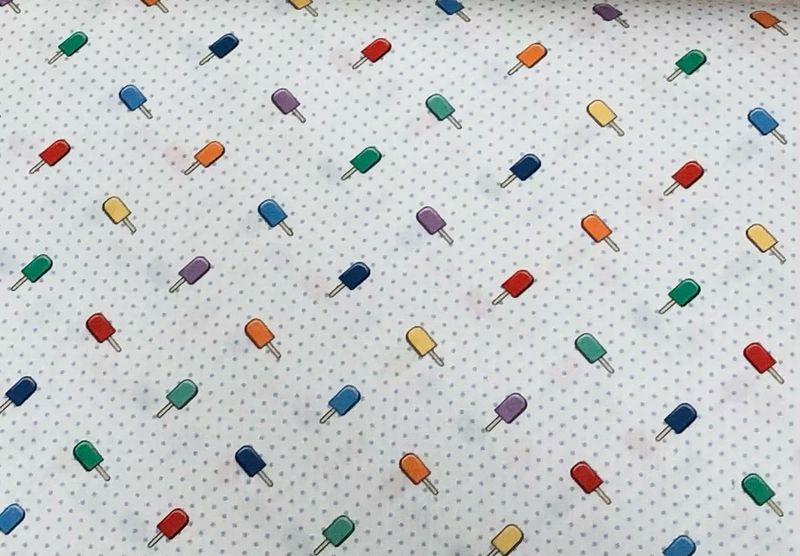 FF Print Popsicles On Light Blue Dot