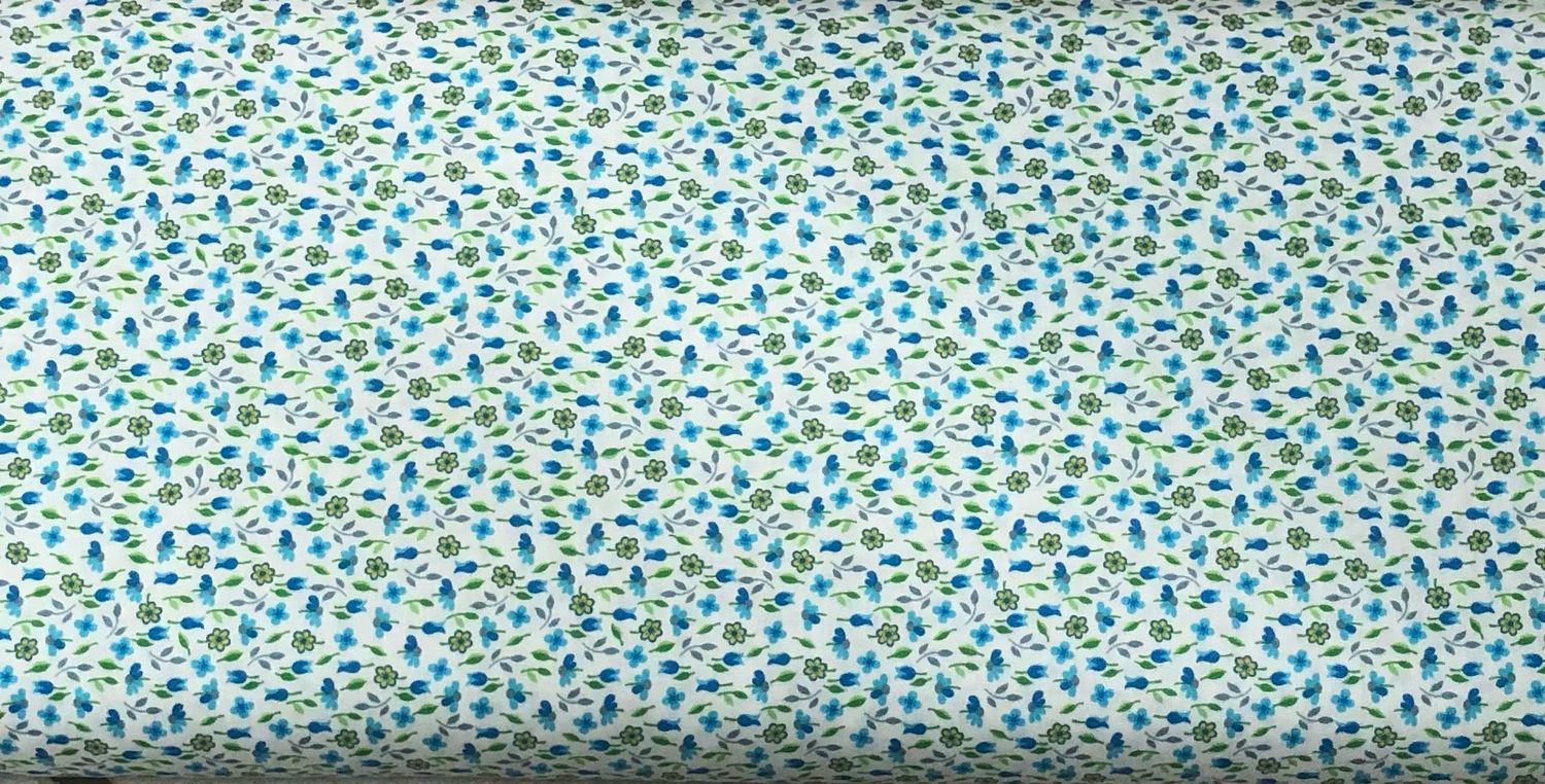FF Print Turquoise Floral (Priced Per Yard)