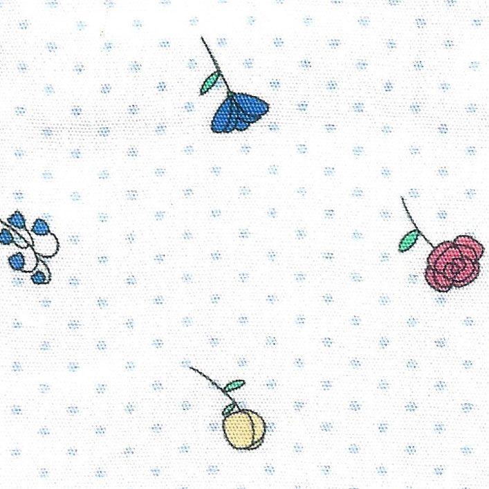 FF Print Mini Flowers On Blue Dot (Priced Per Yard)