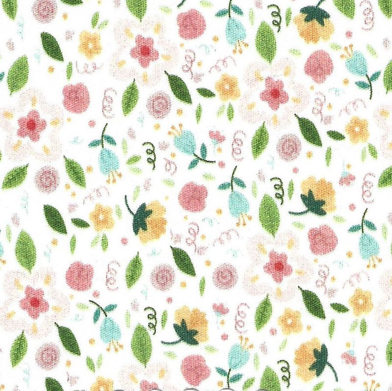 FF Print Fall Green And Coral (Priced Per Yard)