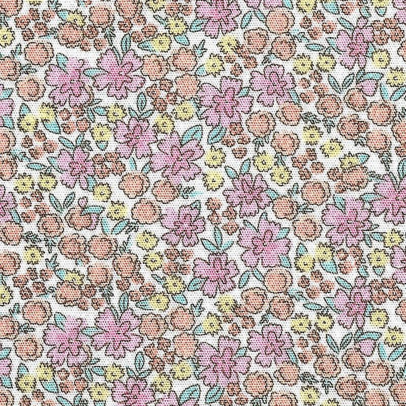 FF Print Pink And Peach Floral FF Print Pink And Peach Floral