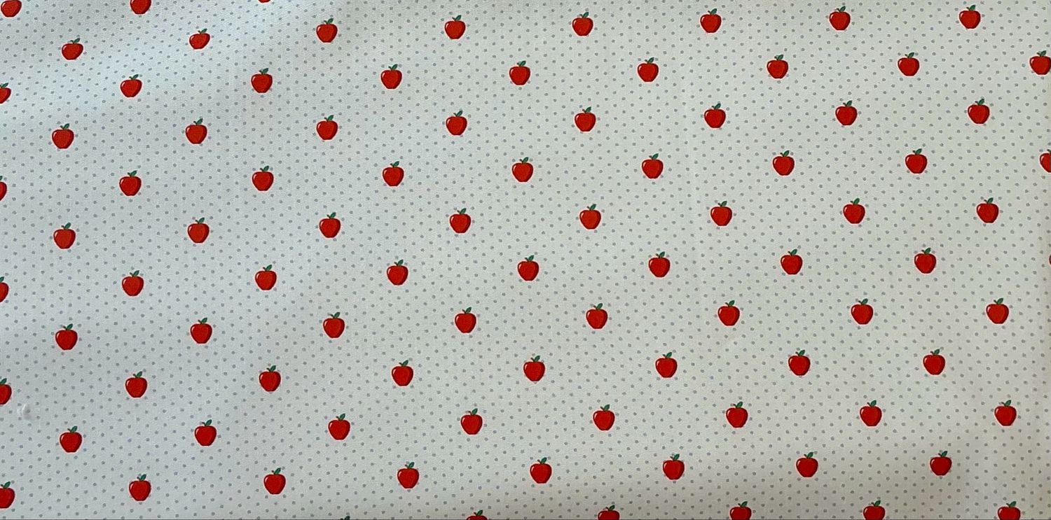 FF Print Apples On Light Blue