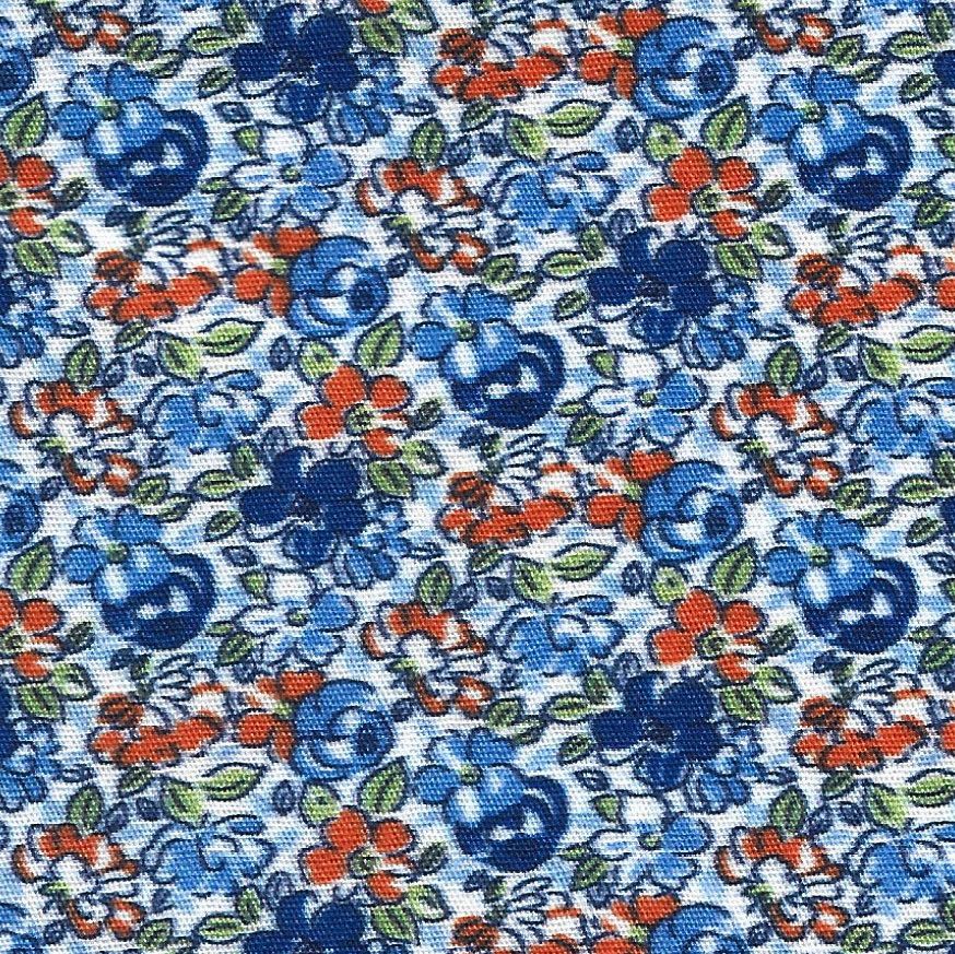 FF Print Blue And Orange Floral FF Print Blue And Orange Floral