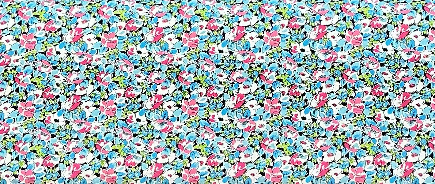 FF Print Turquoise And Hot Pink Floral FF Print Turquoise And Hot Pink Floral