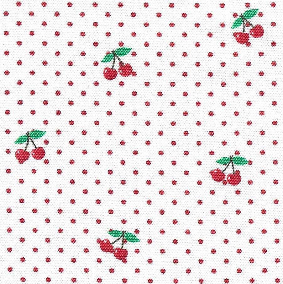 FF Cherries On Red Dot (Priced Per Yard)