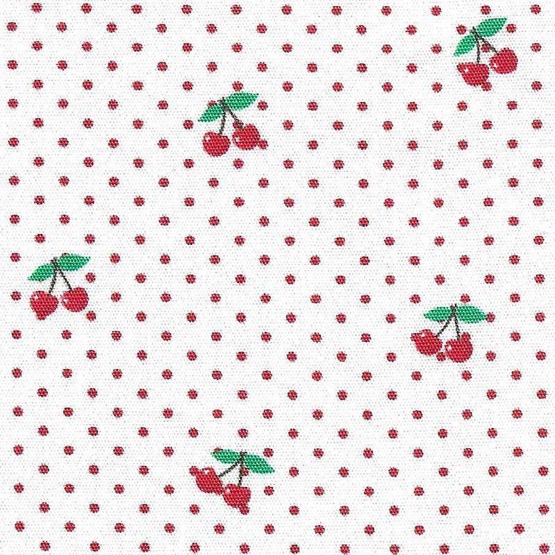 FF Cherries On Red Dot (Priced Per Yard)