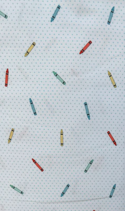 FF Print Crayons On Blue Dot