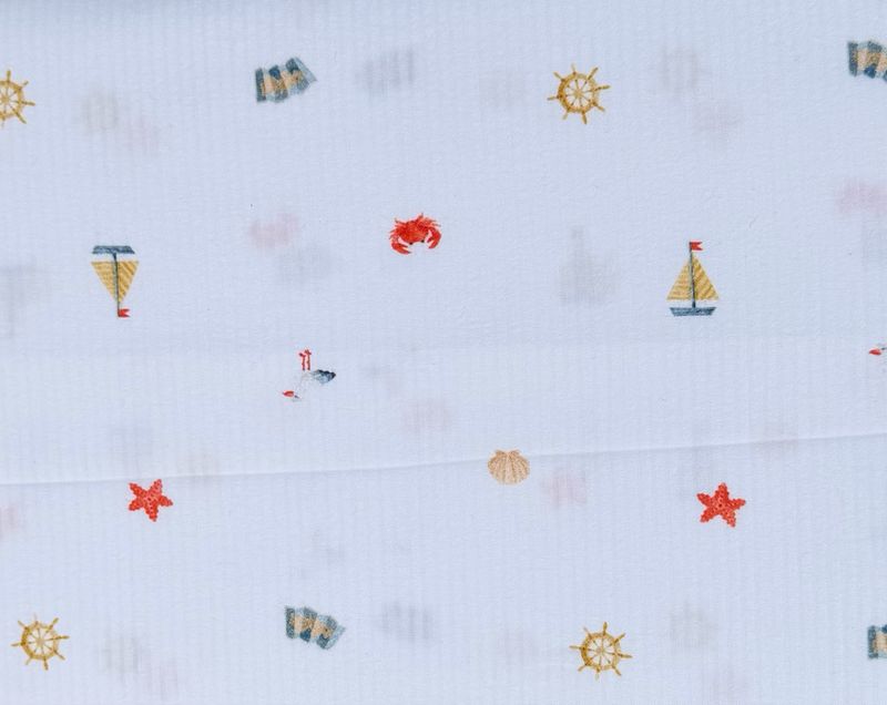FF Seersucker Print Sailboats/nautical