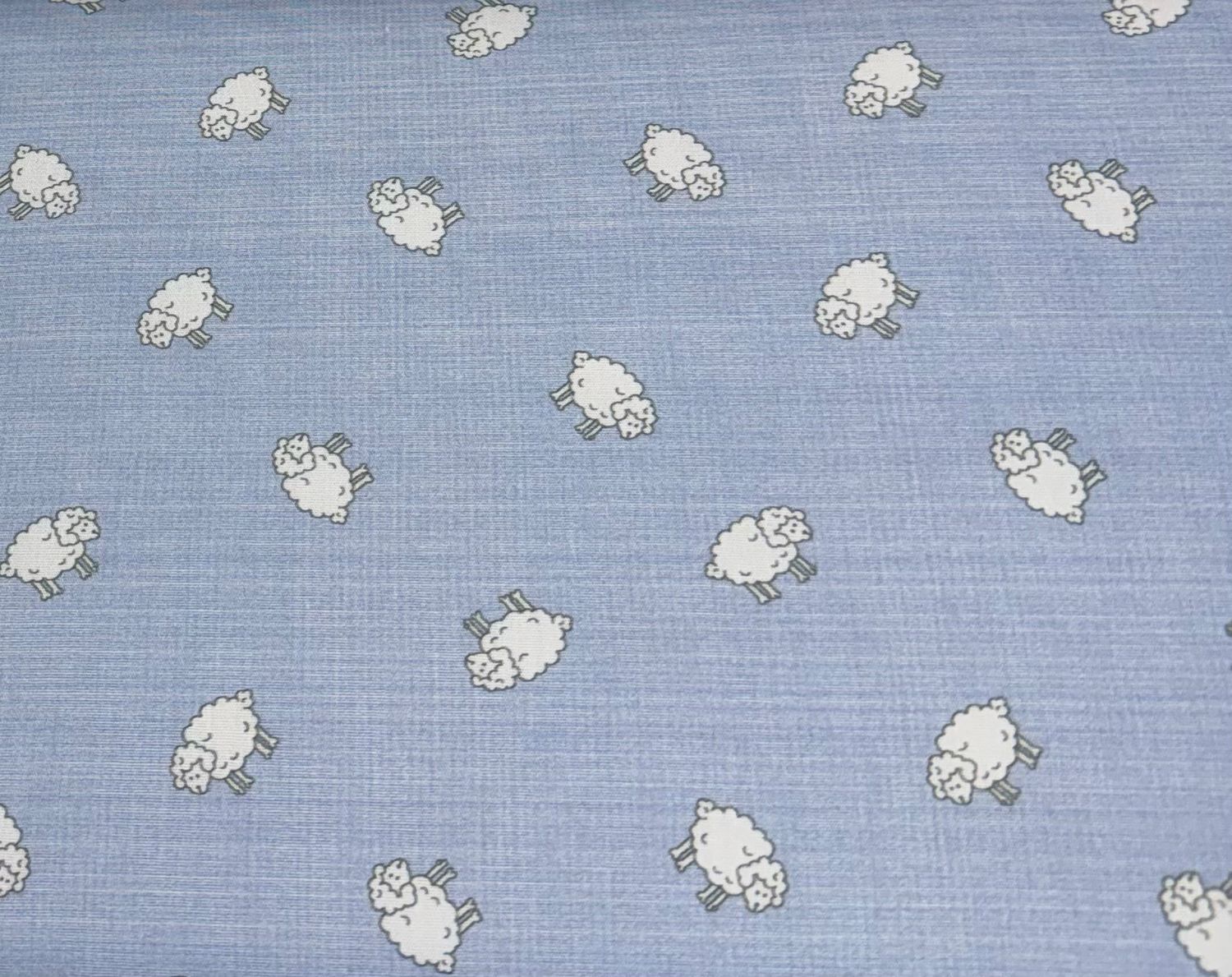 FF Print Sheep On Blue (Priced Per Yard)