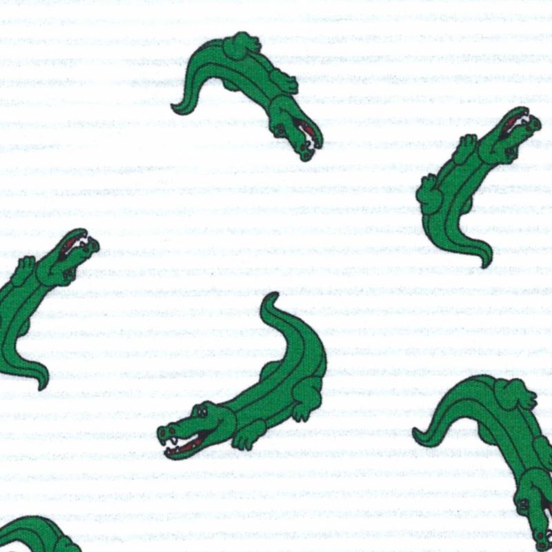 FF Print Alligator On Blue Stripe (Priced Per Yard) FF Print Alligator On Blue Stripe (Priced Per Yard)