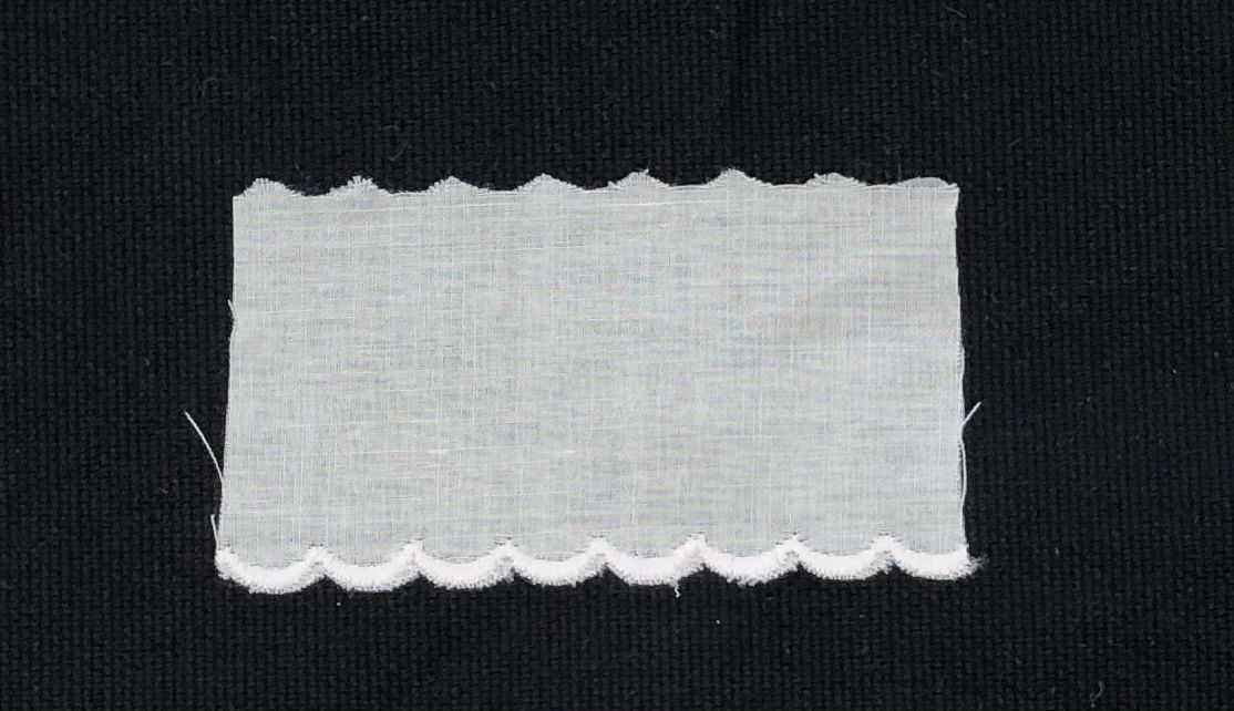 145B White Swiss trim with pink edge