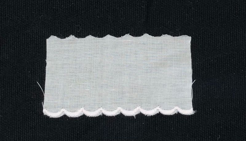 145B White Swiss trim with pink edge