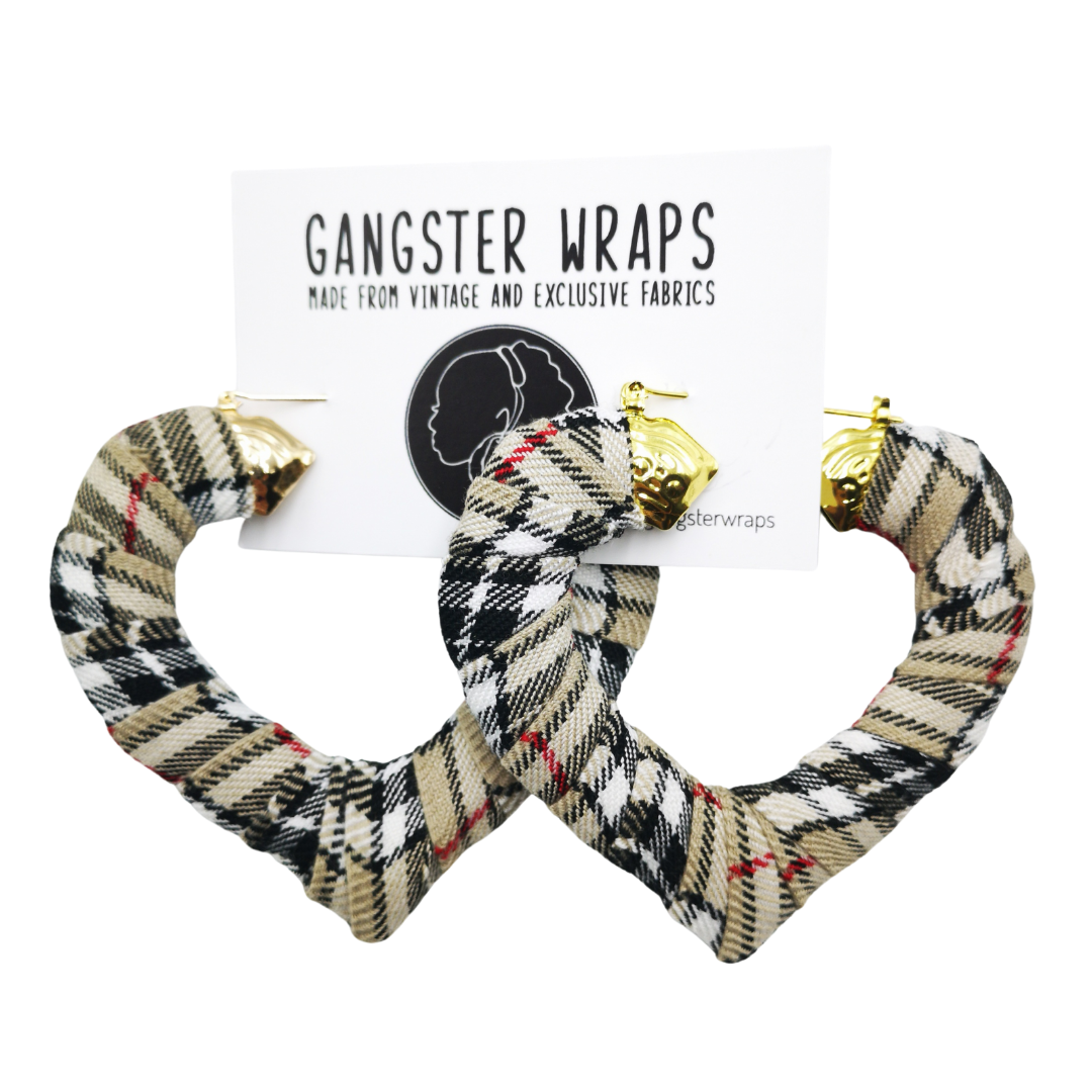 Cream Tartan Earrings