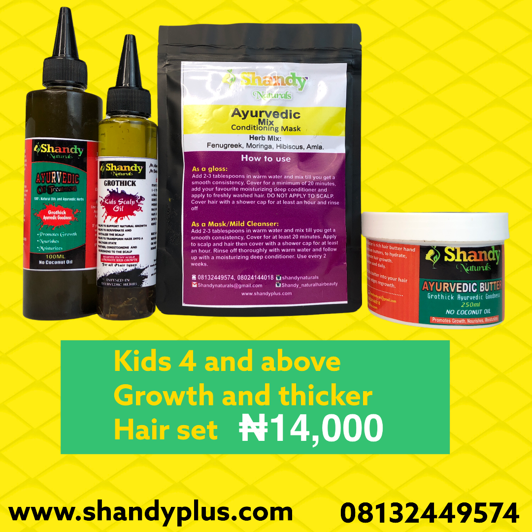 Growth and thicker hair set Kids( Ayurvedic mix 3, ayurvedic butter