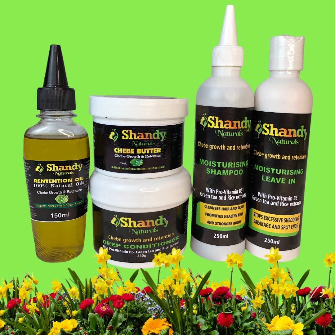 Chebe Basic Set (Retention oil, Butter, Deep conditioner, Leave in