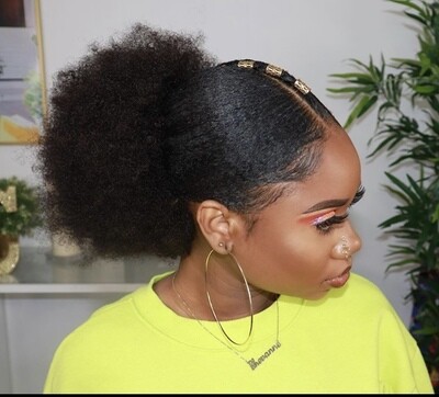 Faux Fro puff ponytail