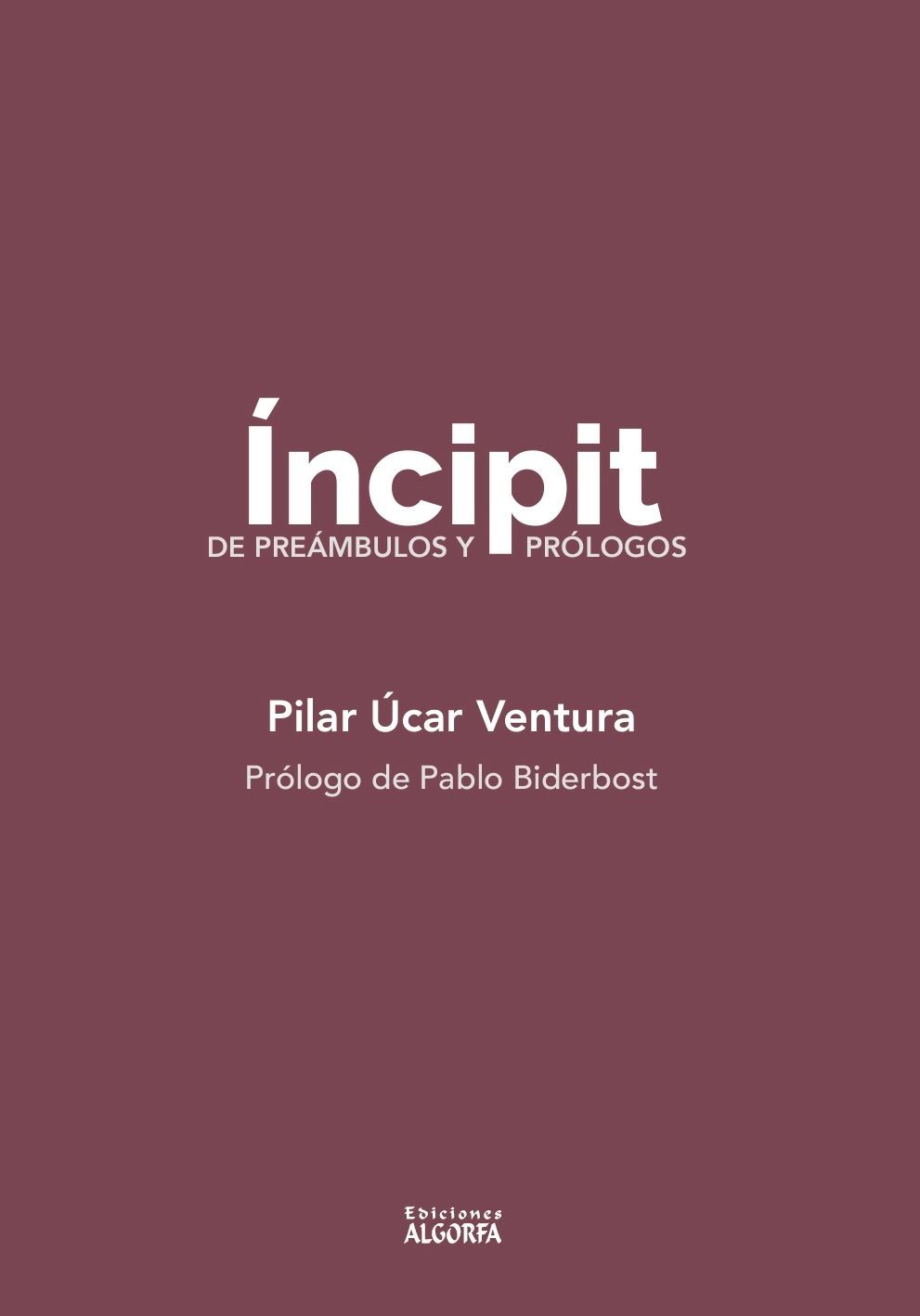 ÍNCIPIT. Pilar Úcar Ventura