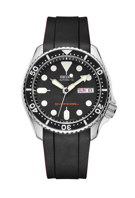 CRAFTER BLUE CB10 CURVED END RUBBER STRAP for SEIKO SKX SERIES