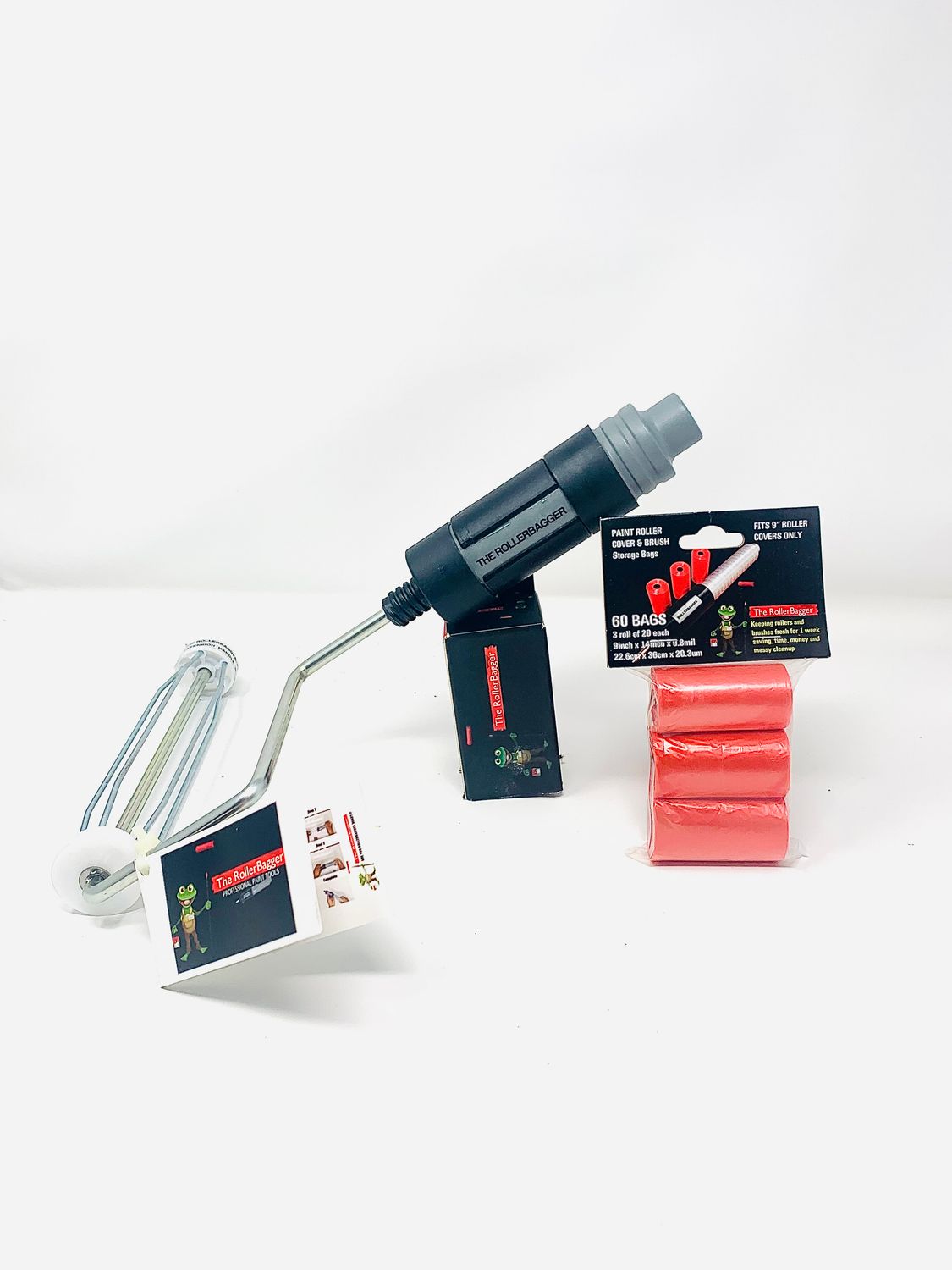 RollerBagger Paint Roller Frame with Bag Dispenser