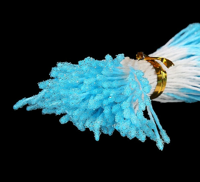 Тычинки для искусственных цветов "Пушистые голубые" длина 6 см (набор 170 шт) Пластик,текстиль
