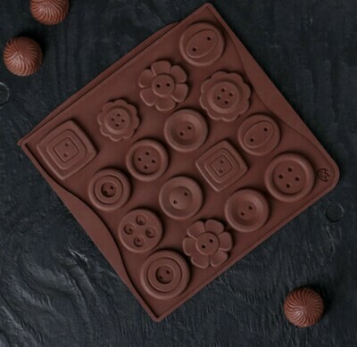 Форма для льда и шоколада Доляна «Пуговки», 29×17 см, 12 ячеек