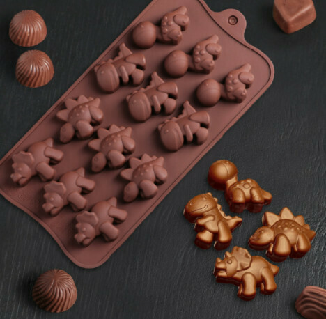 Форма для льда и шоколада Доляна «Динозаврики», 21×11×1,5 см, 12 ячеек