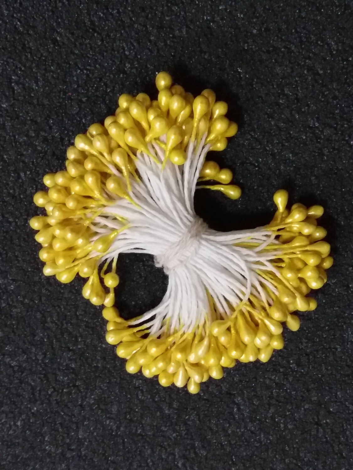 Тычинки для искусственных цветов "Капельки желтые" (набор 170 шт) длина 6 см Пластик, текстиль