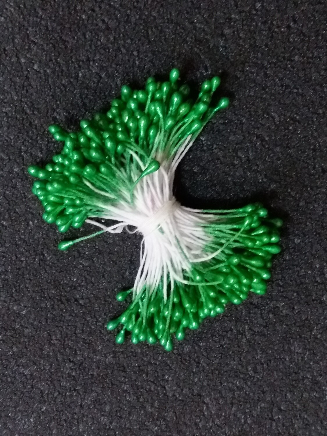 Тычинки для искусственных цветов "Капельки зеленые" (набор 170 шт) длина 6 см Пластик, текстиль