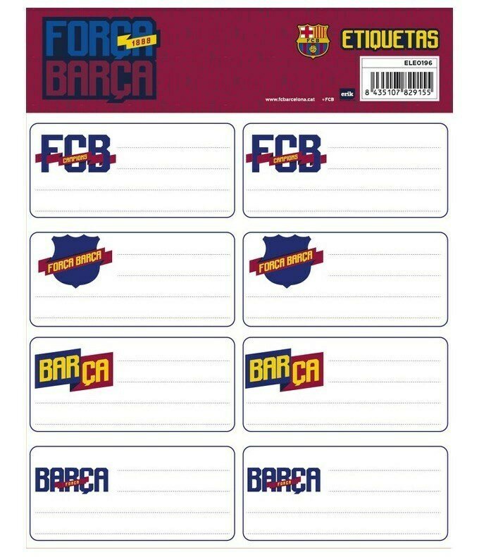 Etiquetas Adhesivas Fc Barcelona