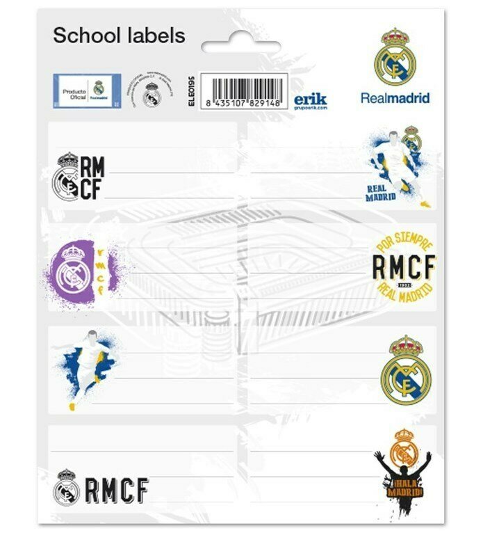 Etiquetas Adhesivas Real Madrid