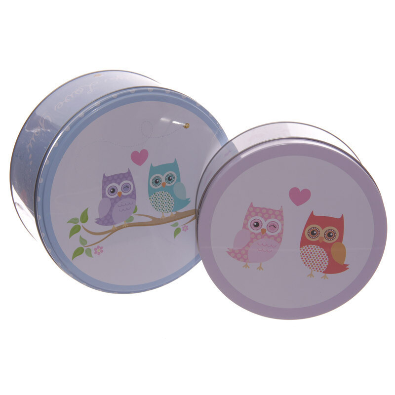 Cajas Metálicas Búhos Enamorados