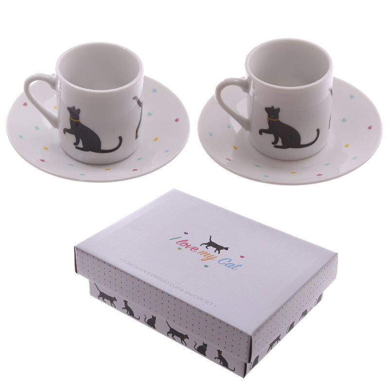 Set de 2 Tazas de Gatos