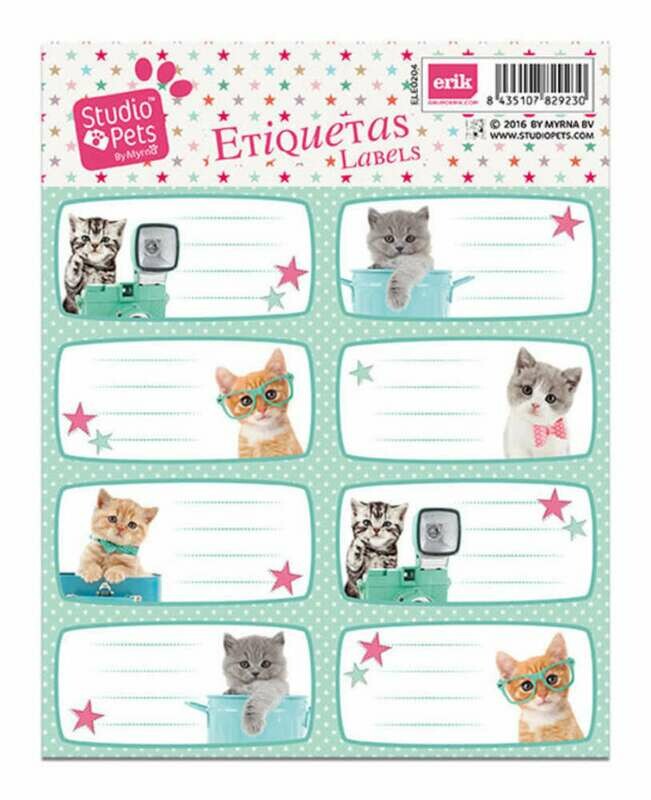 Etiquetas Escolares Gatitos