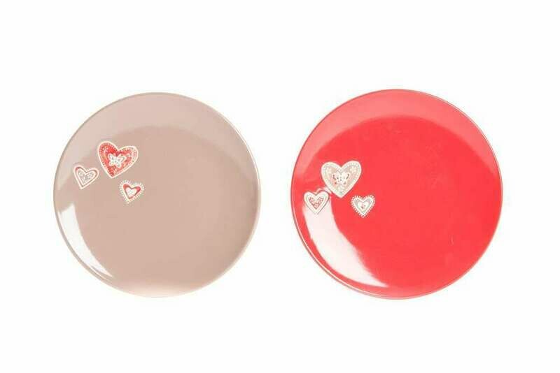 Set 2 Platos Corazón