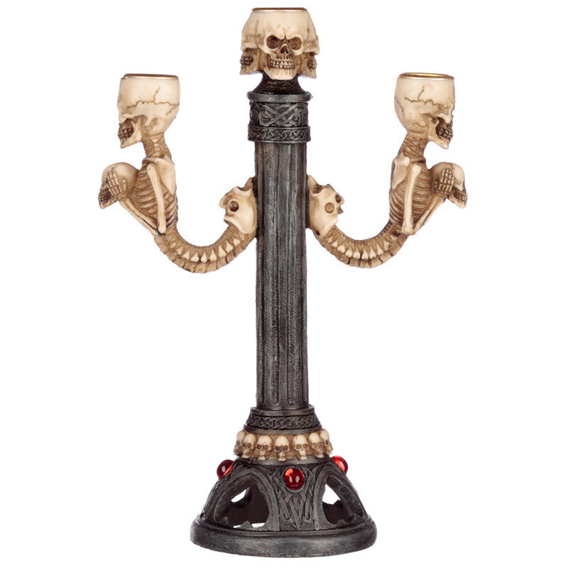 Candelabro Triple Calavera